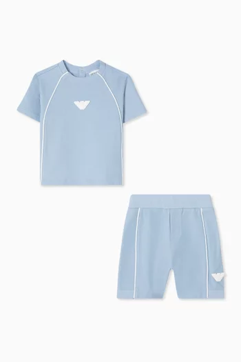 Logo Patch T-shirt & Shorts Set