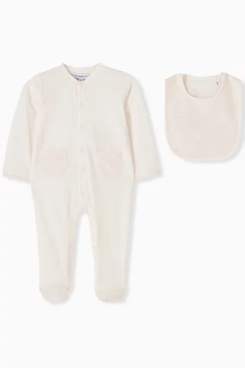 طقم صدرية وبيجاما قطعة واحدة بشعار النسر 