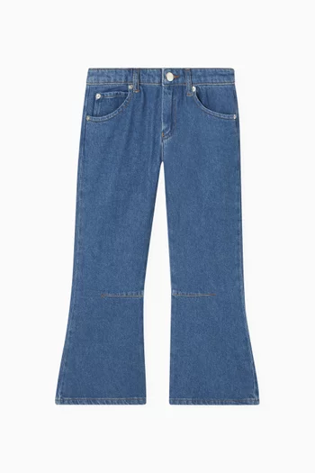 بنطال جينز بقصة ساقين واسعتين دينم