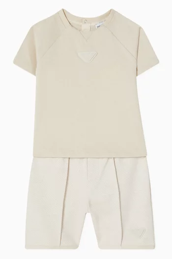 طقم تي شيرت وشورت بشعار النسر بحجم صغير