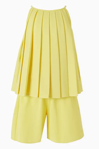 طقم بلوزة وشورت بطيات