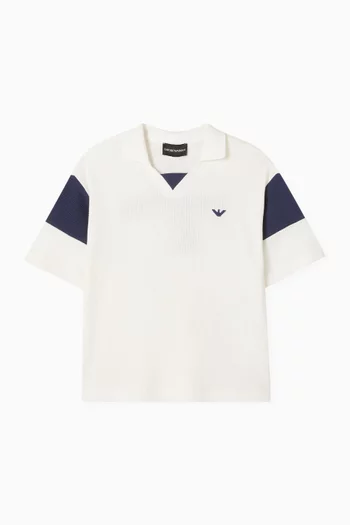 Colour-block Polo Shirt in Cotton