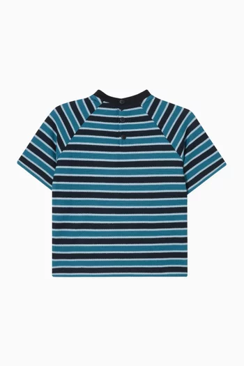 Striped Logo T-shirt in Cotton