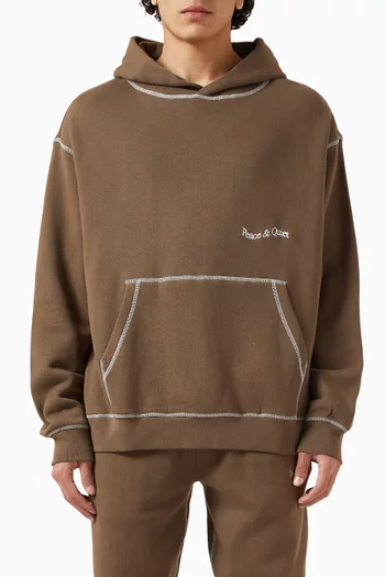 Wordmark Reverse Stitched Hoodie in Cotton