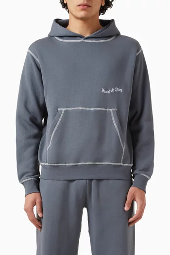 Wordmark Reverse Stitched Hoodie in Cotton