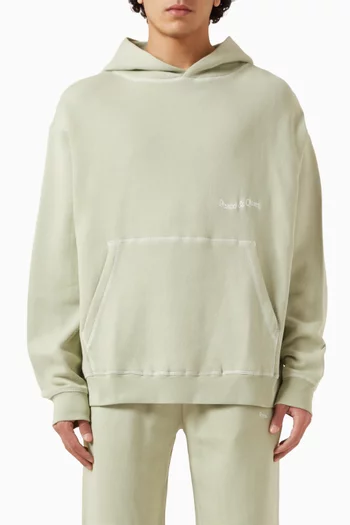 Wordmark Reverse Stitched Hoodie in Cotton