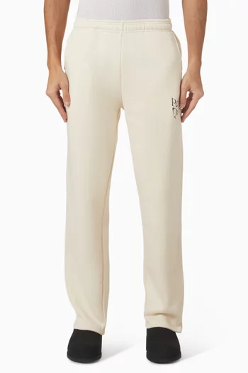 بنطال رياضي بشعار الماركة بتصميم مموج قطن