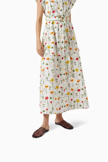 حذاء مفتوح جيسي بكعب مسطح مطاط