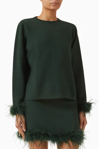 Jamie Feather-trim Sweater in Knit