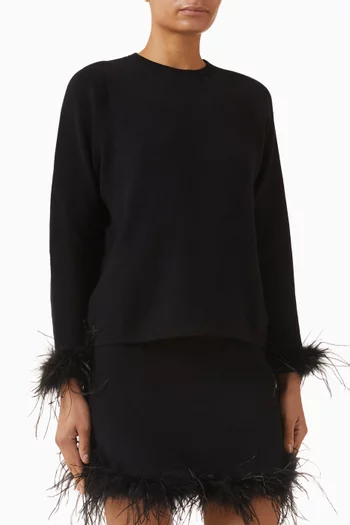 Jamie Feather-trim Sweater in Knit