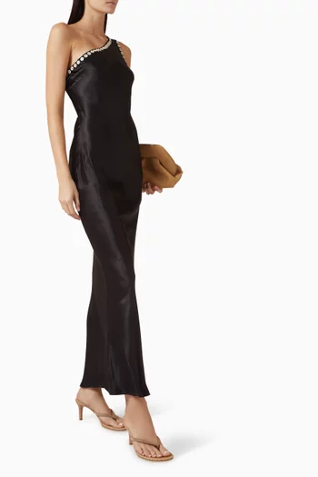 Button Kirsty Dress in Satin