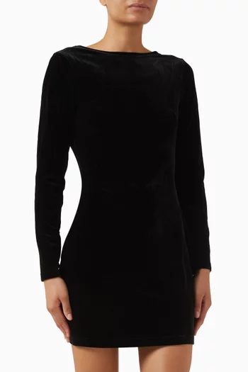 Bow Mini Dress in Velvet