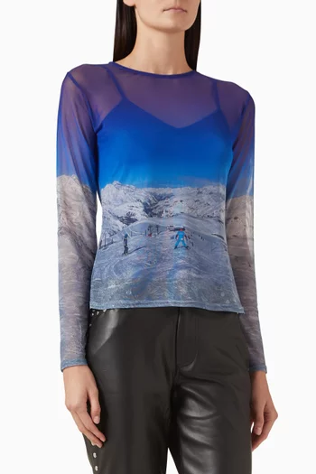 Ski Slopes Top in Mesh
