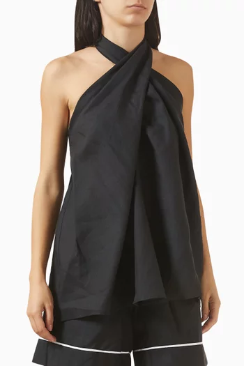 Bianca Halterneck Top in Linen