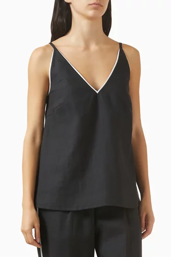 Shena V-neck Top in Linen