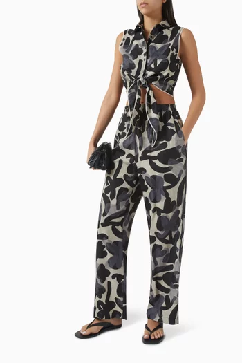 Astrid Tie-up Top in Linen