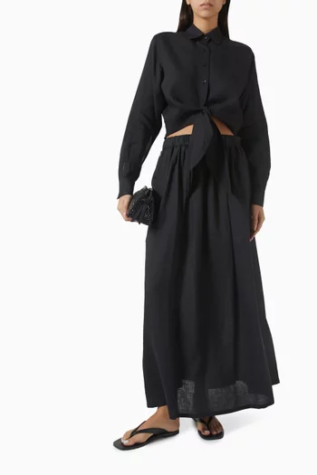 Wendy Tie-up Shirt in Linen