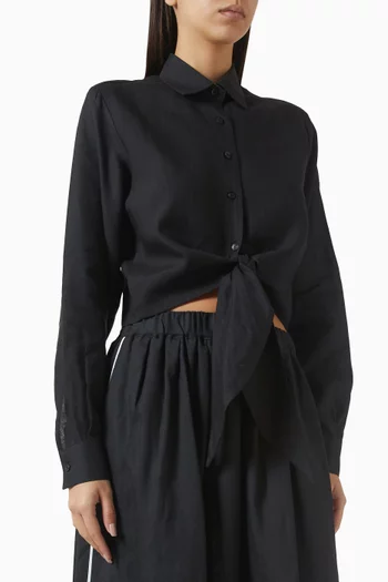 Wendy Tie-up Shirt in Linen