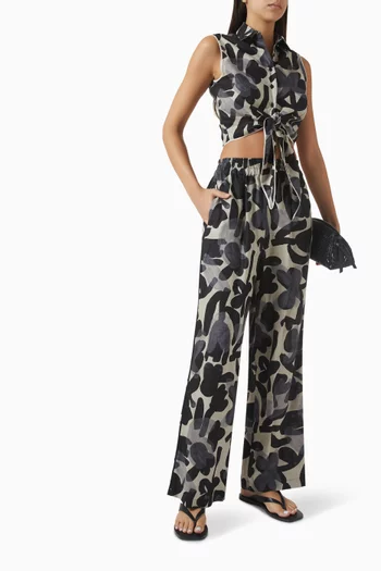 Tamira Wide-leg Pants in Linen