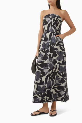 Loraine Printed Dress in Linen