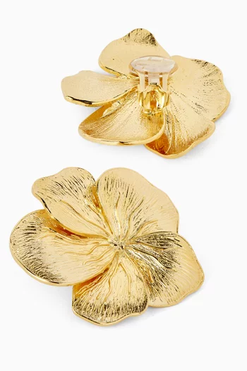 Dolce Floral Clip-on Earrings in Gold-plated Copper
