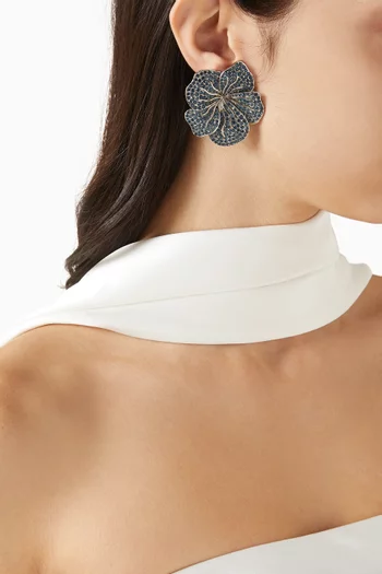 أقراط كارنيشن بمشبك مرصعة بكريستال سواروفسكي