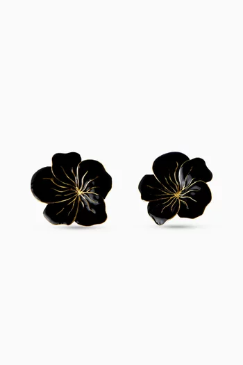 Rose Enamel Clip-on Earrings