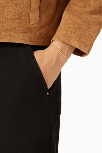 سوار بسلسلة على شكل جسم أفعى 3 مم فضة مطلية ذهب عيار 14