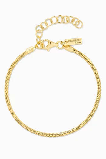 3mm Snake Chain Bracelet in 14kt Gold-plated Silver
