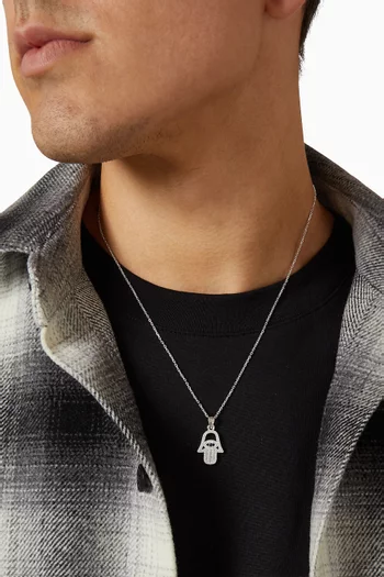 قلادة بدلاية كف مرصعة بأحجار فضة إسترلينية