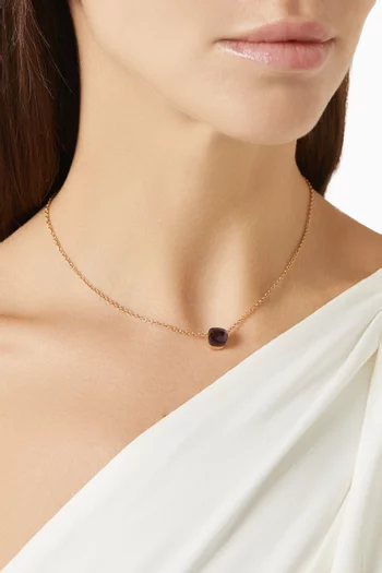 قلادة نودو بيتيت مرصعة بحجر جمشت ذهب وردي عيار 18