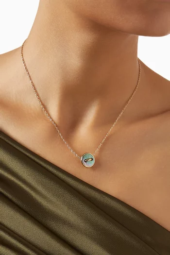 Pom Pom Dot Mother of Pearl & Diamonds Reversible Necklace in 18kt Rose Gold