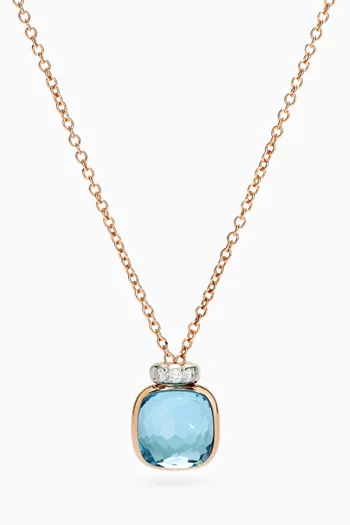 Nudo Classic Topaz & Diamond Necklace in 18kt Rose Gold