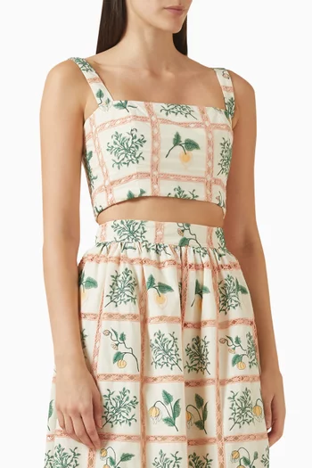 بلوزة كاكاو أوتشوفا قصيرة قطن