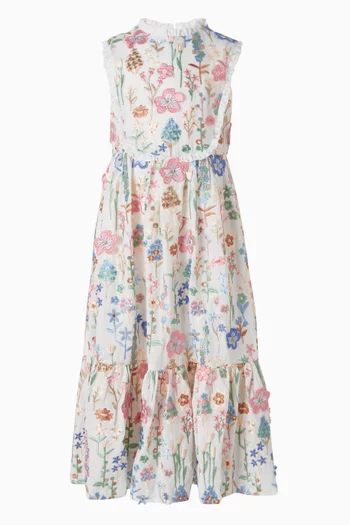 فستان ايفرلي طويل مزين بتطريزات