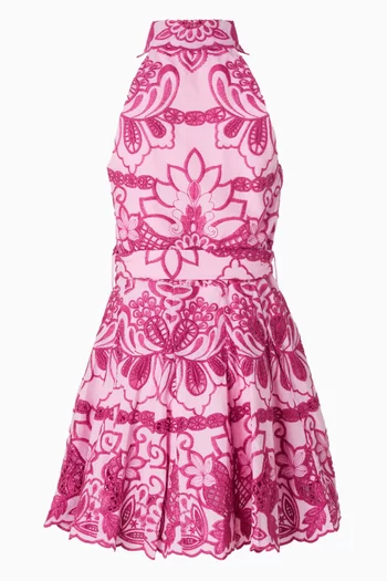Alora Embroidered Mini Dress