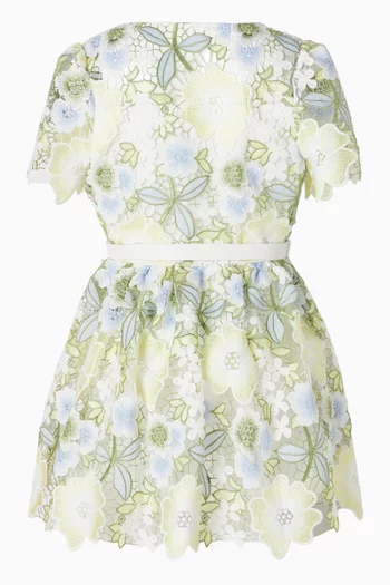 Vienna Embroidered Belted Dress