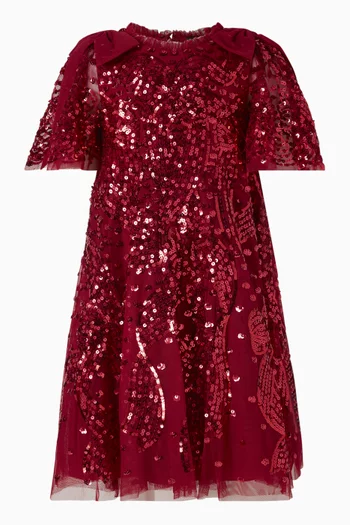 Sequin Ribbon Bow Dress