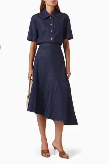Asymmetrical Skirt in Denim