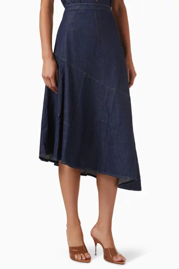 Asymmetrical Skirt in Denim