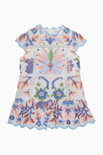 فستان سارة قصير مزين بتطريزات