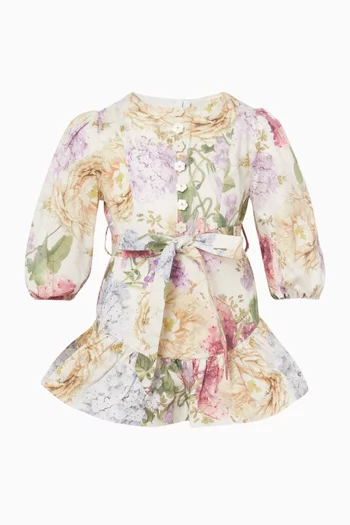 Baby Seraphina Belted Dress in Cotton