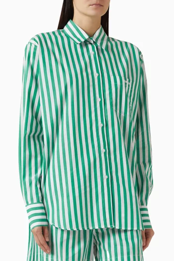 قميص كابانا بنقشة مخططة بوبلين