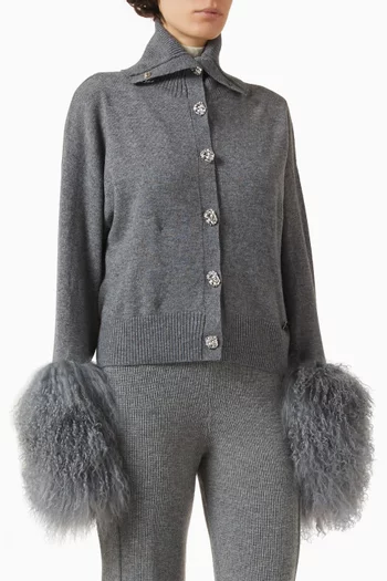 كارديغان بياقة عالية صوف وكشمير