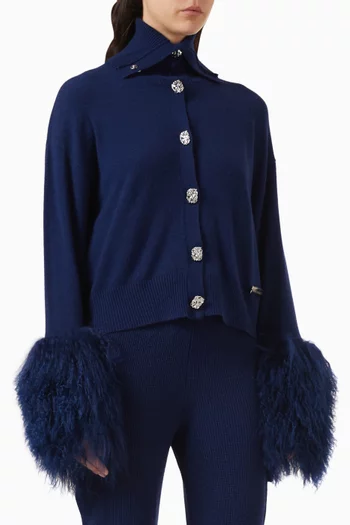 كارديغان بياقة عالية صوف وكشمير