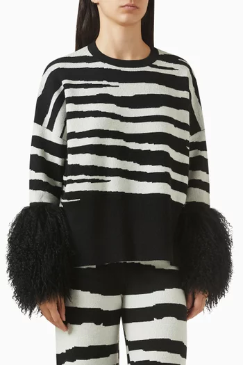 The Shearling Cuff Sweater