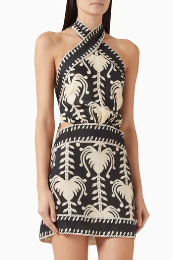 فستان تايد سترينث قصير كتان