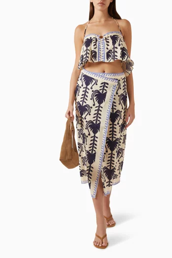 بلوزة أوشنك بحمالات حول الرقبة كتان