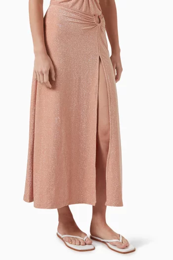 تنورة نويفو ديستينو لامعة متوسطة الطول