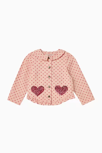 Nola Sequin-embellished Jacket in Cotton Twill